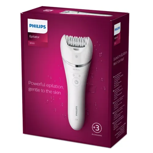 Philips Epilátor pre mokré a suché holenie 3v1 BRE700/00, Series 8000