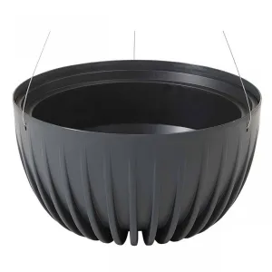 HowHomely Závesný kvetináč STRIPPED ECO 24 cm antracitový
