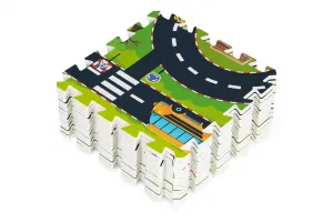Penová podložka pre deti puzzle mestské ulice cesty trafics