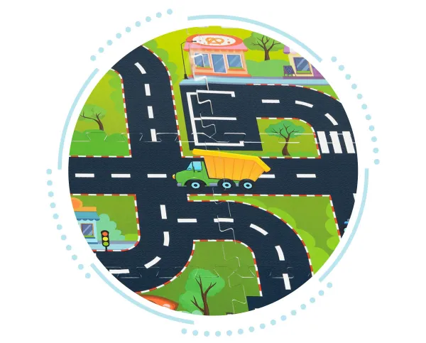 Penová podložka pre deti puzzle mestské ulice cesty trafics