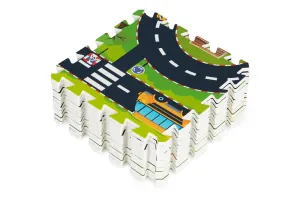 Penová podložka pre deti puzzle mestské ulice cesty trafics