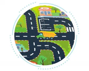 Penová podložka pre deti puzzle mestské ulice cesty trafics