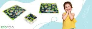 Penová podložka pre deti puzzle mestské ulice cesty trafics