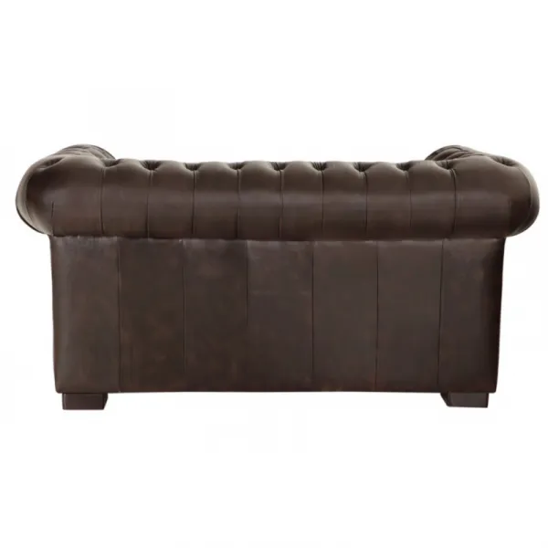 indickynabytok.sk - Pohovka dvojmiestna Chesterfield Tiffy z pravej hovädzej kože Brown