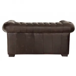 indickynabytok.sk - Pohovka dvojmiestna Chesterfield Tiffy z pravej hovädzej kože Brown