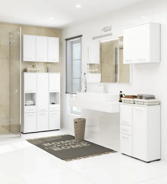Ak furniture Kúpeľňová skrinka Fin biela