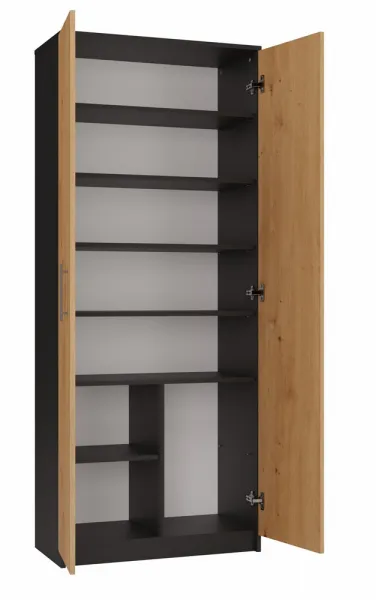 TP Living Knižnica OLIV 2D antracit/dub artisan