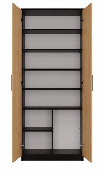 TP Living Knižnica OLIV 2D antracit/dub artisan
