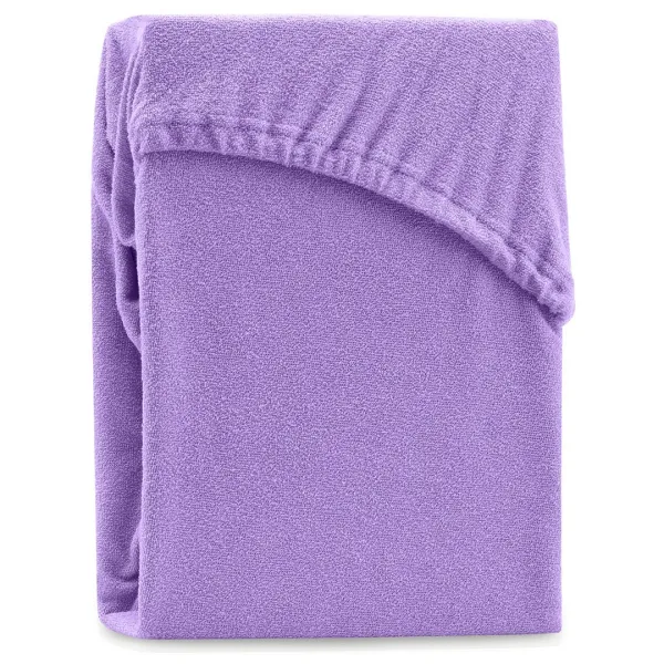Froté prestieradlo s gumou AmeliaHome Ruby fialové, veľkosť 80-90x200+30
