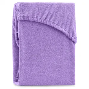 Froté prestieradlo s gumou AmeliaHome Ruby fialové, veľkosť 80-90x200+30
