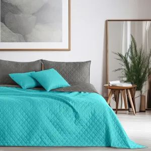 Obojstranný prehoz na posteľ DecoKing Axel tyrkysový/oceľový, veľkosť 170x270