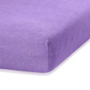 Froté prestieradlo s gumou AmeliaHome Ruby fialové, veľkosť 80-90x200+30