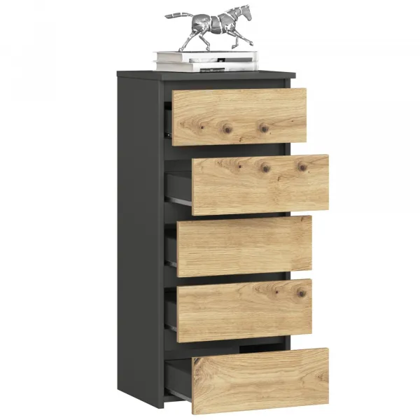 Ak furniture Komoda CL5 40 cm grafitově šedá/dub artisan