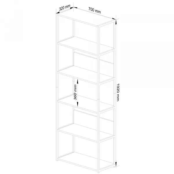 Ak furniture Regál LOFT 70 cm bílý