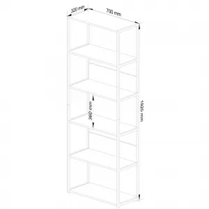 Ak furniture Regál LOFT 70 cm bílý