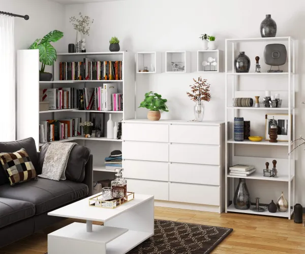 Ak furniture Regál LOFT 70 cm bílý