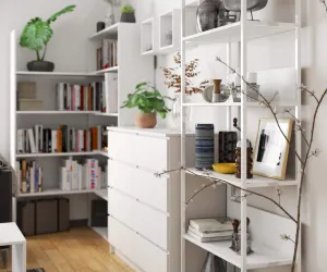 Ak furniture Regál LOFT 70 cm bílý