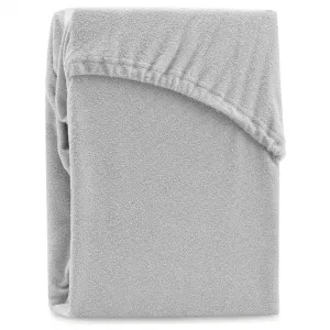 Froté prestieradlo s gumou AmeliaHome Ruby sivé, veľkosť 200-220x200+30