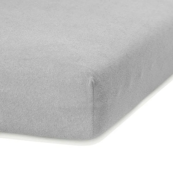 Froté prestieradlo s gumou AmeliaHome Ruby sivé, veľkosť 200-220x200+30