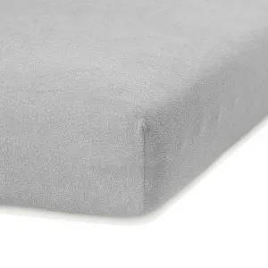 Froté prestieradlo s gumou AmeliaHome Ruby sivé, veľkosť 200-220x200+30