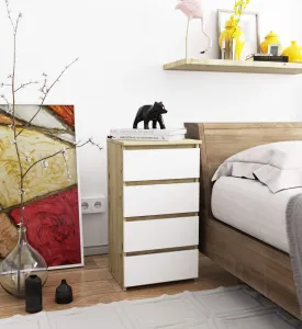 Ak furniture Komoda CL4 40 cm dub artisan/bílá