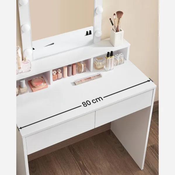 SONGMICS Toaletní stolek Velisa 145 cm bílý