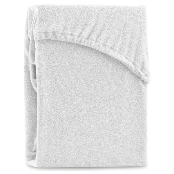 Froté prestieradlo s gumou AmeliaHome Ruby biele, veľkosť 200-220x200+30