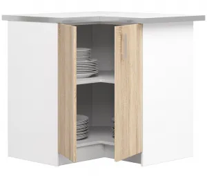 Ak furniture Kuchynská rohová skrinka Artus S90/90N s pultom Lima biela/dub sonoma
