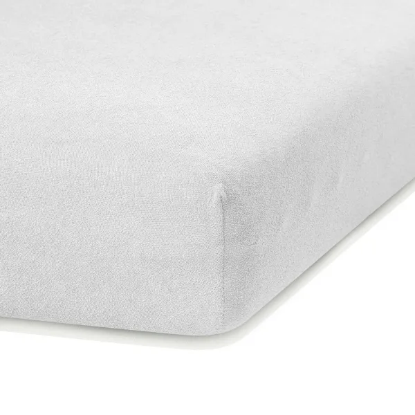 Froté prestieradlo s gumou AmeliaHome Ruby biele, veľkosť 200-220x200+30