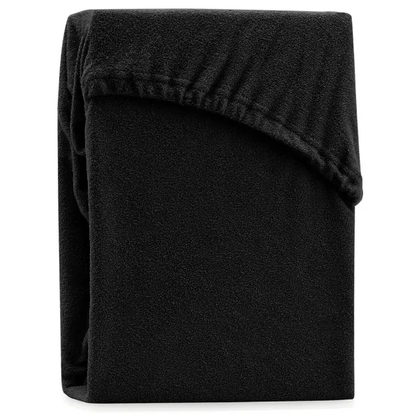 Froté prestieradlo s gumou AmeliaHome Ruby čierne, veľkosť 200-220x200+30