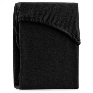 Froté prestieradlo s gumou AmeliaHome Ruby čierne, veľkosť 200-220x200+30