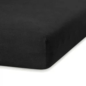 Froté prestieradlo s gumou AmeliaHome Ruby čierne, veľkosť 200-220x200+30