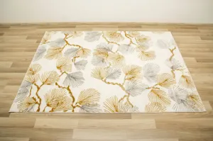Koberec Elisa PF151 lístie, krémový / zlatý