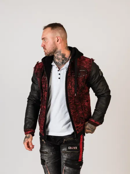 Pánska bunda CIPO & BAXX CJ259 BURGUNDY Farba: Červená, Konfekčná veľkosť: M