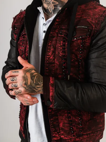 Pánska bunda CIPO & BAXX CJ259 BURGUNDY Farba: Červená, Konfekčná veľkosť: M