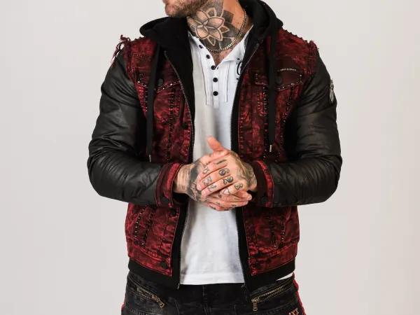 Pánska bunda CIPO & BAXX CJ259 BURGUNDY Farba: Červená, Konfekčná veľkosť: M
