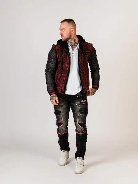 Pánska bunda CIPO & BAXX CJ259 BURGUNDY Farba: Červená, Konfekčná veľkosť: M