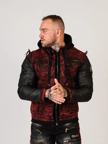 Pánska bunda CIPO & BAXX CJ259 BURGUNDY Farba: Červená, Konfekčná veľkosť: M