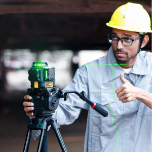 Pozičný laser KAIWEETS KT360A  3 x 360  Green Line s USB C dobíjateľnou batériou s dosahom 196ft IP54 vodotesný, najlepší pre meranie vonku