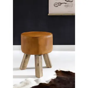 Taburetka hocker pravá koža