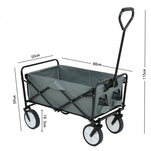 Ak furniture Zahradní vozík TYRS 145L šedý