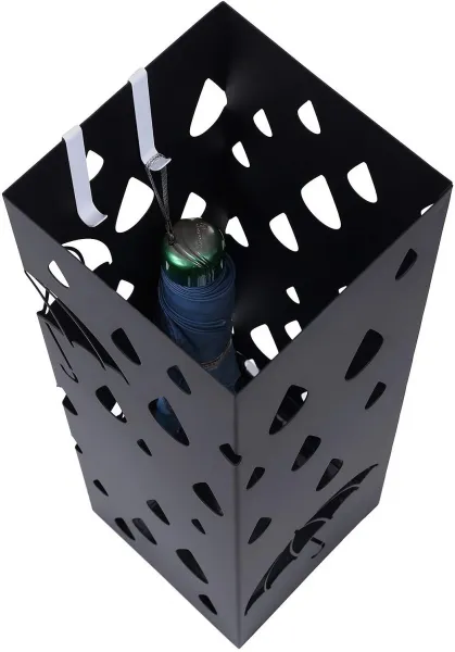SONGMICS Stojan na dáždniky SONGMICS štvorcový, čierny, LUC49B