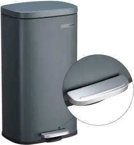 SONGMICS Odpadkový kôš s vekom LTB03GS 30 L, šedý
