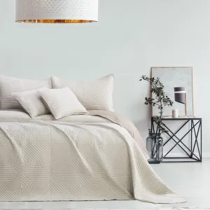 Prehoz na posteľ AmeliaHome Softa béžový/cappuccino, velikost 220x240
