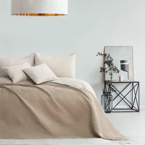 Prehoz na posteľ AmeliaHome Softa béžový/cappuccino, velikost 220x240