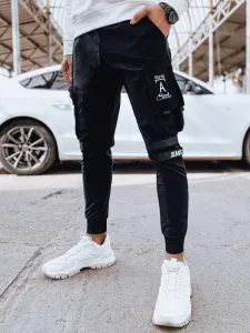 Jedinečné joggery s ozdobnými prvkami- čierne