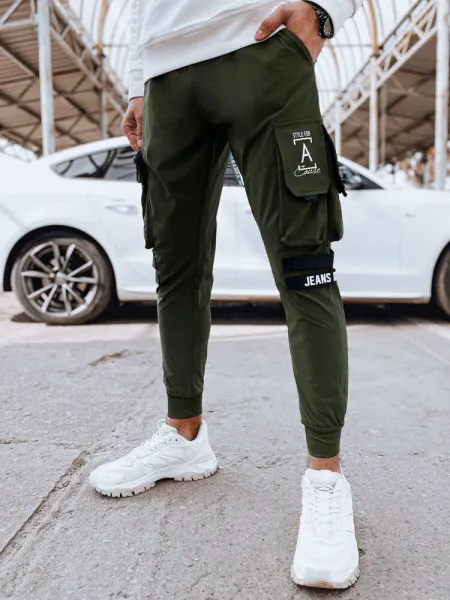 Jedinečné joggery s ozdobnými prvkami- zelené