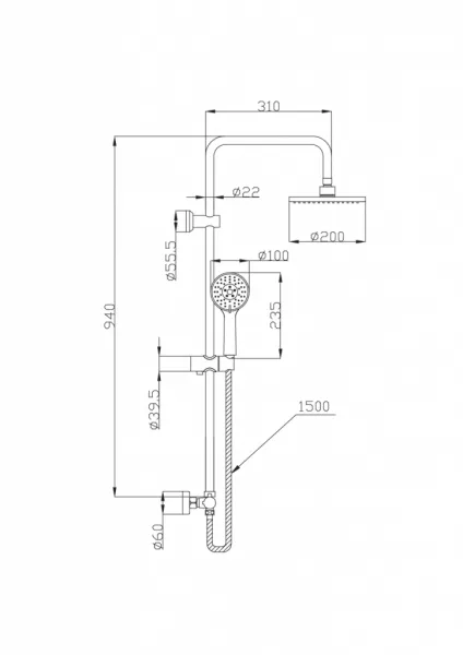 INVENA - Sprchový stĺp s termostatickou batériou ESLA AU-94-D01-C