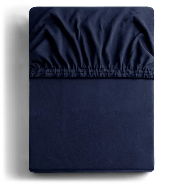 DecoKing Bavlnené prestieradlo AmeliaHome AMBER námornická modrá, velikost 180-200x200+30