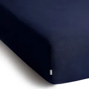 DecoKing Bavlnené prestieradlo AmeliaHome AMBER námornická modrá, velikost 180-200x200+30